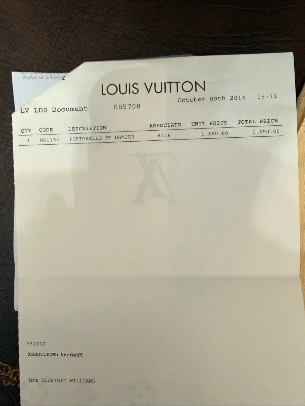 Louis Vuitton Brown Damier Ebene Shoulder Bag with Dark Brown Trim